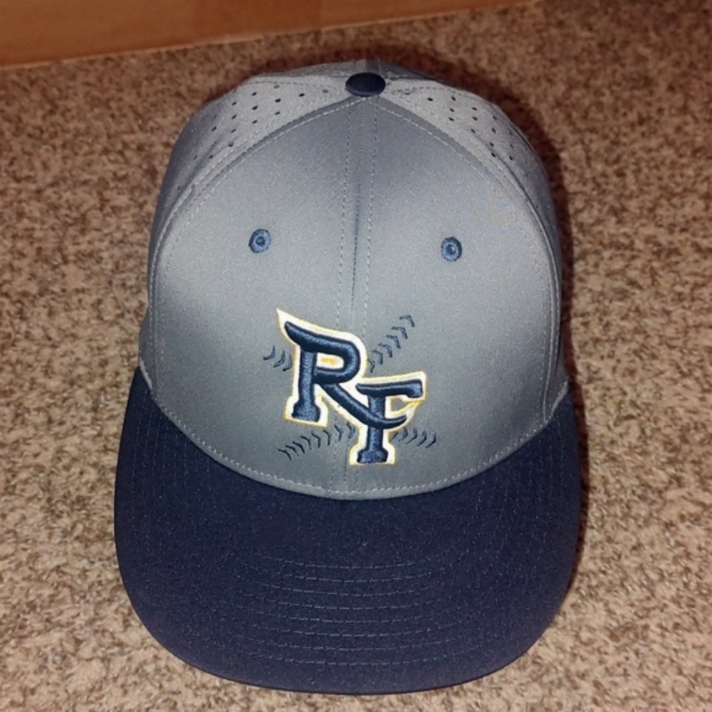River Fall Wildcats FlexFit Gray Blue Baseball Style Hat S-M